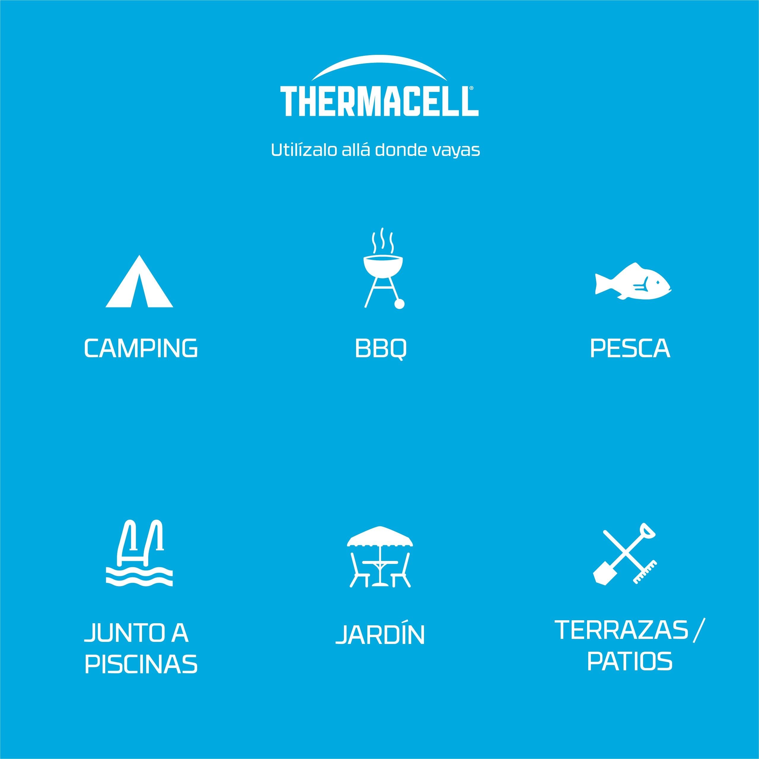 Thermacell - Difusor Anti Mosquitos para Exterior (20 m2, sin DEET, Incluye Difusor + Recarga + 3 Recambios) Negro