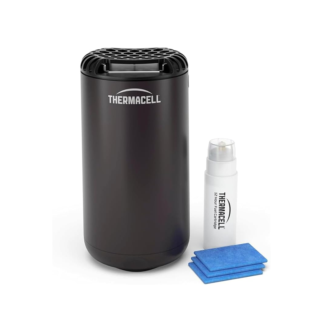 Thermacell - Difusor Anti Mosquitos para Exterior (20 m2, sin DEET, Incluye Difusor + Recarga + 3 Recambios) Negro