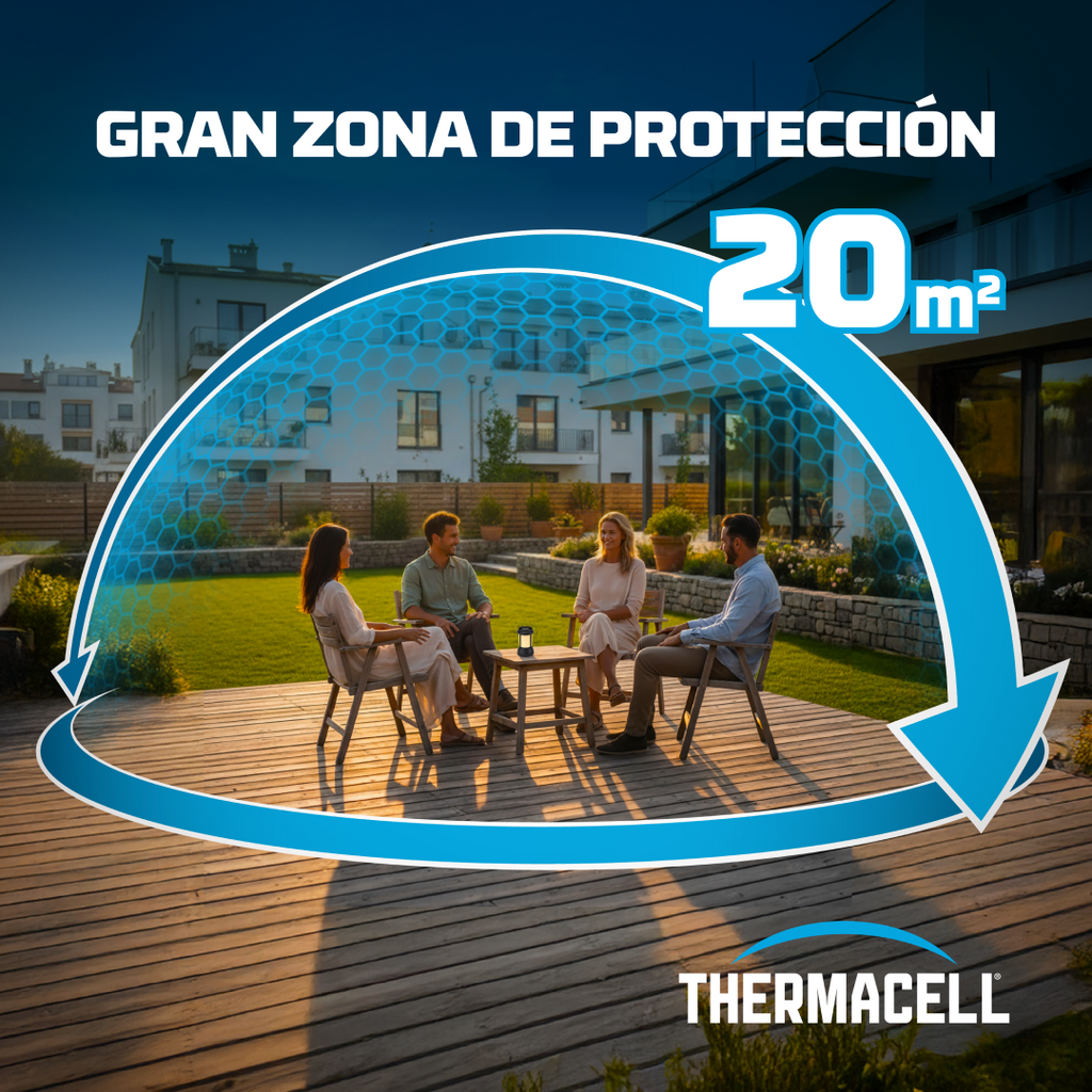 Thermacell Farol Antimosquitos para Exteriores con Luz – Protección 20 m², Sin DEET