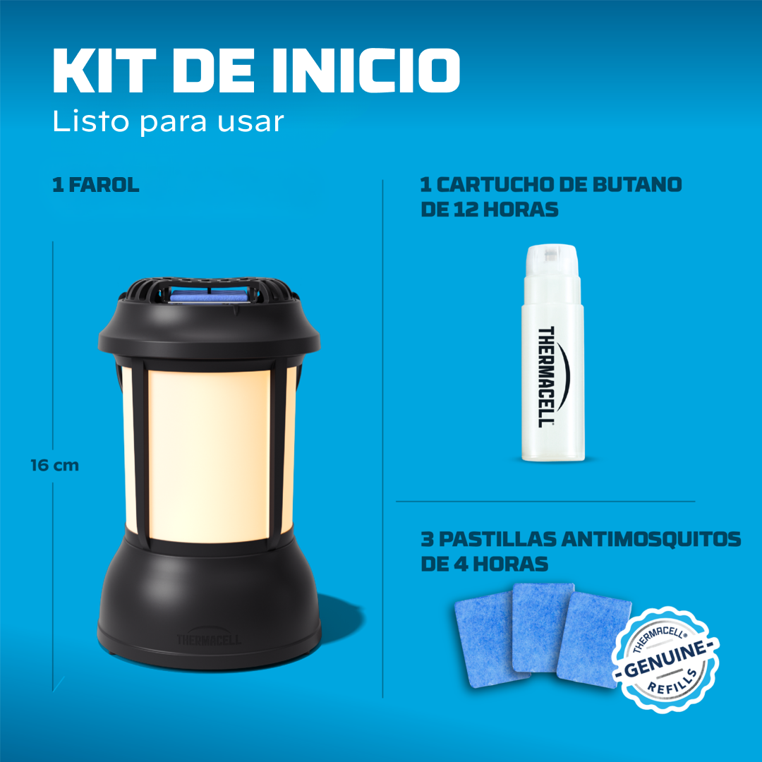 Thermacell Farol Antimosquitos para Exteriores con Luz – Protección 20 m², Sin DEET