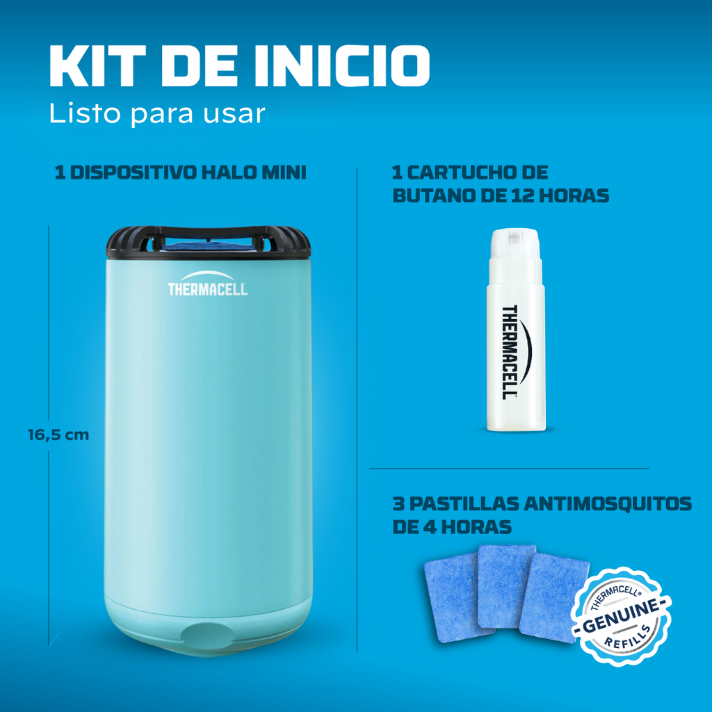 Thermacell Difusor Antimosquitos para Exteriores – Protección 20 m², Sin DEET, Azul